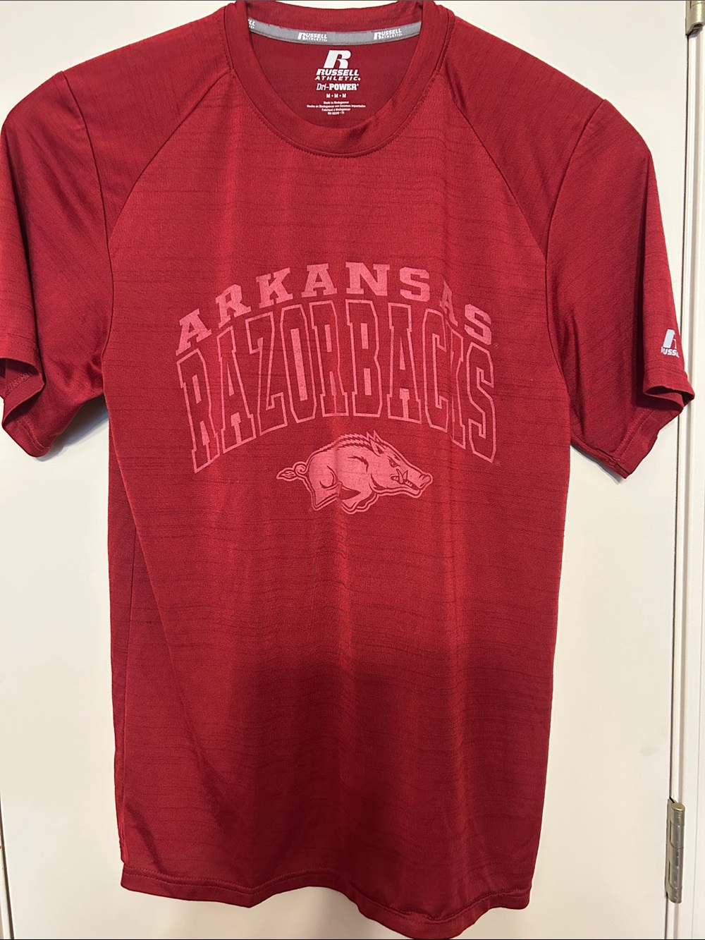 Russell Athletic Red Arkansas Razorbacks Graphic Short Sleeve Tee